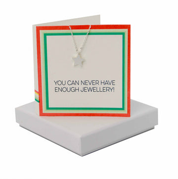 Never Enough Card - Star Necklace Coral and Mint